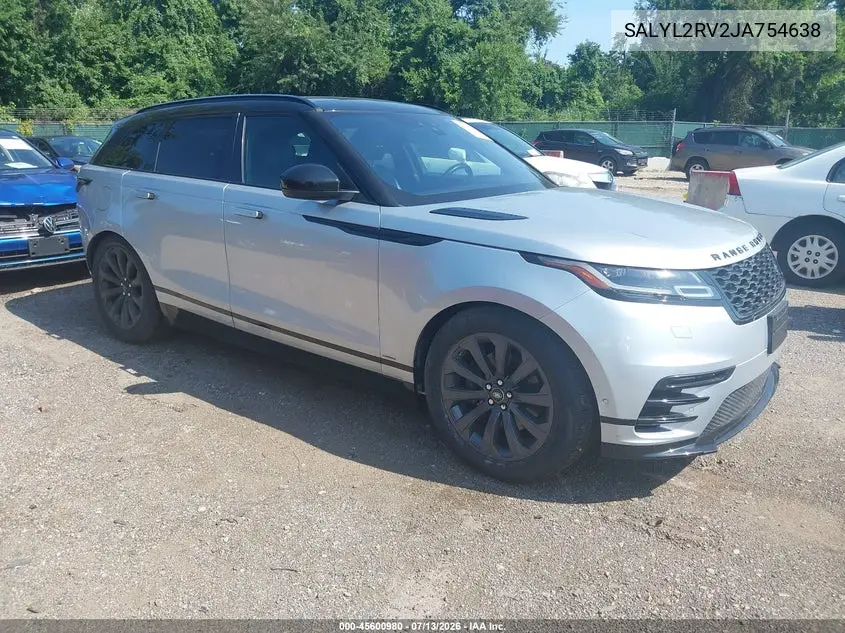 2018 Land Rover Range Rover Velar P380 Se R-Dynamic VIN: SALYL2RV2JA754638 Lot: 45600980