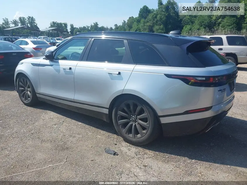 2018 Land Rover Range Rover Velar P380 Se R-Dynamic VIN: SALYL2RV2JA754638 Lot: 45600980