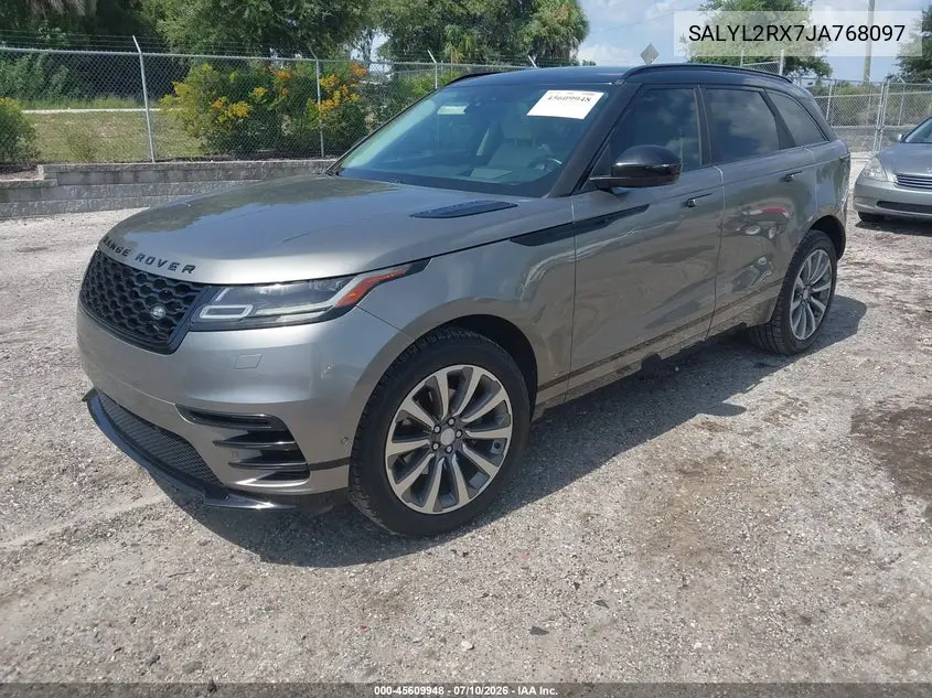 2018 Land Rover Range Rover Velar P250 Se R-Dynamic VIN: SALYL2RX7JA768097 Lot: 45609948