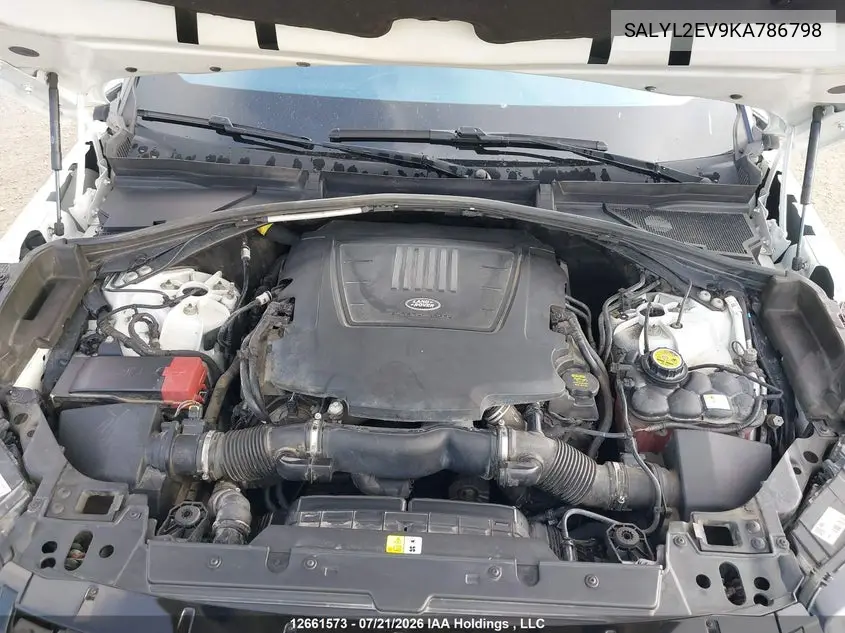 2019 Land Rover Range Rover Velar R-Dynamic Se VIN: SALYL2EV9KA786798 Lot: 12661573