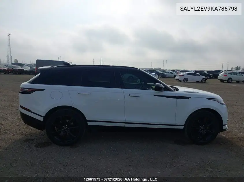 2019 Land Rover Range Rover Velar R-Dynamic Se VIN: SALYL2EV9KA786798 Lot: 12661573