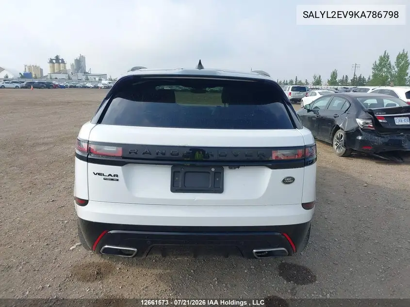 2019 Land Rover Range Rover Velar R-Dynamic Se VIN: SALYL2EV9KA786798 Lot: 12661573