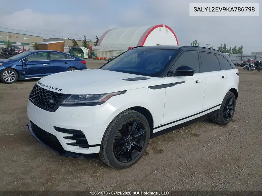 2019 Land Rover Range Rover Velar R-Dynamic Se VIN: SALYL2EV9KA786798 Lot: 12661573