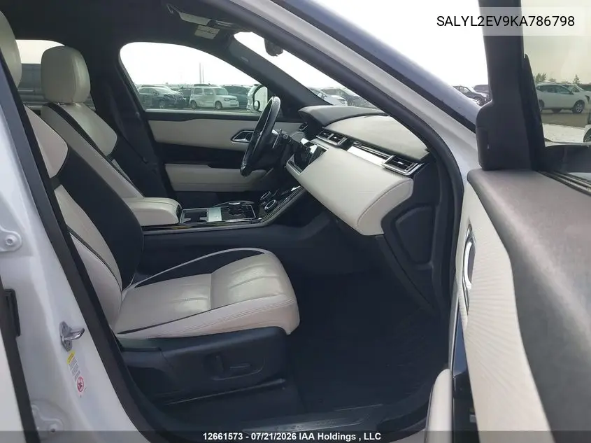 2019 Land Rover Range Rover Velar R-Dynamic Se VIN: SALYL2EV9KA786798 Lot: 12661573