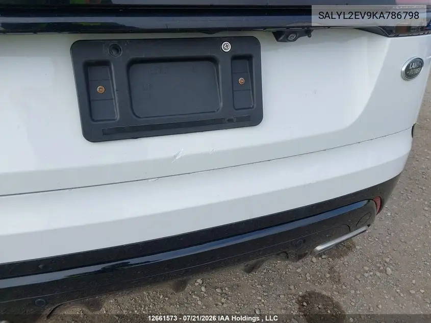2019 Land Rover Range Rover Velar R-Dynamic Se VIN: SALYL2EV9KA786798 Lot: 12661573