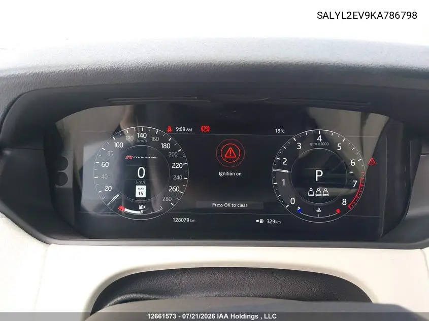 2019 Land Rover Range Rover Velar R-Dynamic Se VIN: SALYL2EV9KA786798 Lot: 12661573