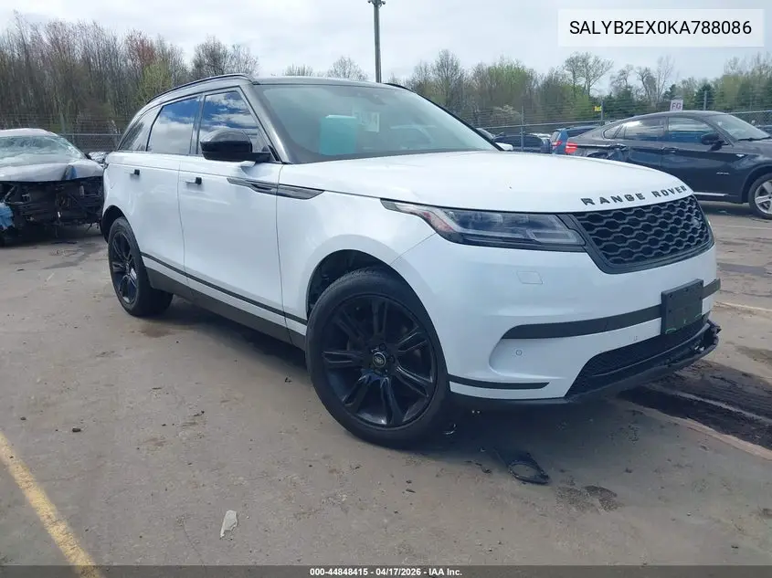 2019 Land Rover Range Rover Velar P250 S VIN: SALYB2EX0KA788086 Lot: 44848415