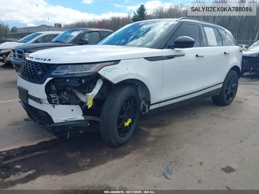 2019 Land Rover Range Rover Velar P250 S VIN: SALYB2EX0KA788086 Lot: 44848415