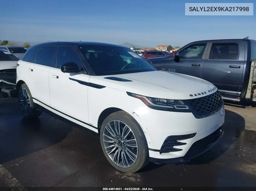 2019 Land Rover Range Rover Velar P250 R-Dynamic Se VIN: SALYL2EX9KA217998 Lot: 44914931