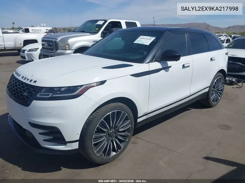 2019 Land Rover Range Rover Velar P250 R-Dynamic Se VIN: SALYL2EX9KA217998 Lot: 44914931