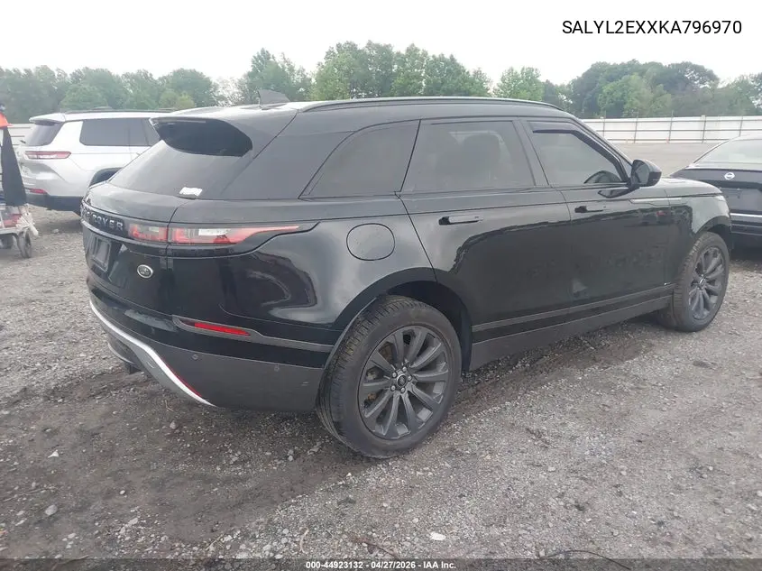 SALYL2EXXKA796970 2019 Land Rover Range Rover Velar P250 R-Dynamic Se