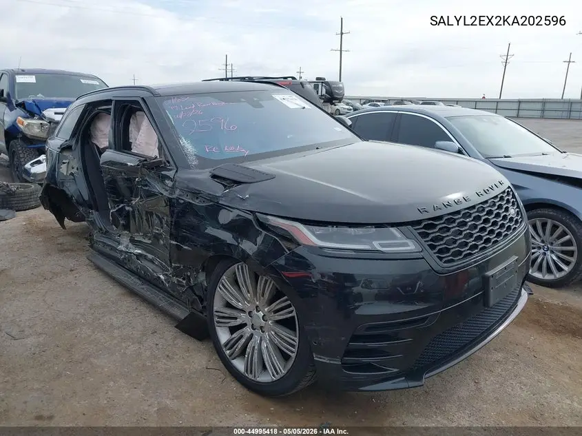 2019 Land Rover Range Rover Velar P250 R-Dynamic Se VIN: SALYL2EX2KA202596 Lot: 44995418