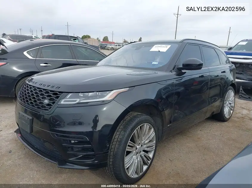 2019 Land Rover Range Rover Velar P250 R-Dynamic Se VIN: SALYL2EX2KA202596 Lot: 44995418