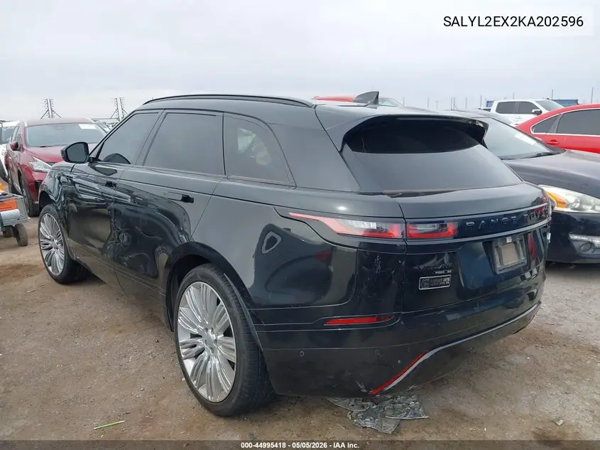 2019 Land Rover Range Rover Velar P250 R-Dynamic Se VIN: SALYL2EX2KA202596 Lot: 44995418