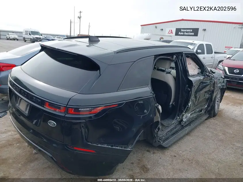2019 Land Rover Range Rover Velar P250 R-Dynamic Se VIN: SALYL2EX2KA202596 Lot: 44995418