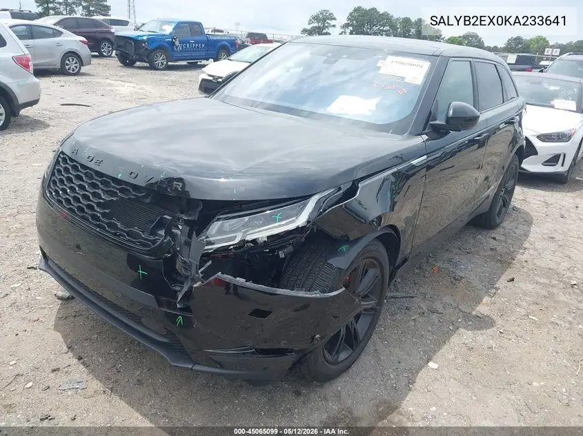 2019 Land Rover Range Rover Velar P250 S VIN: SALYB2EX0KA233641 Lot: 45065099