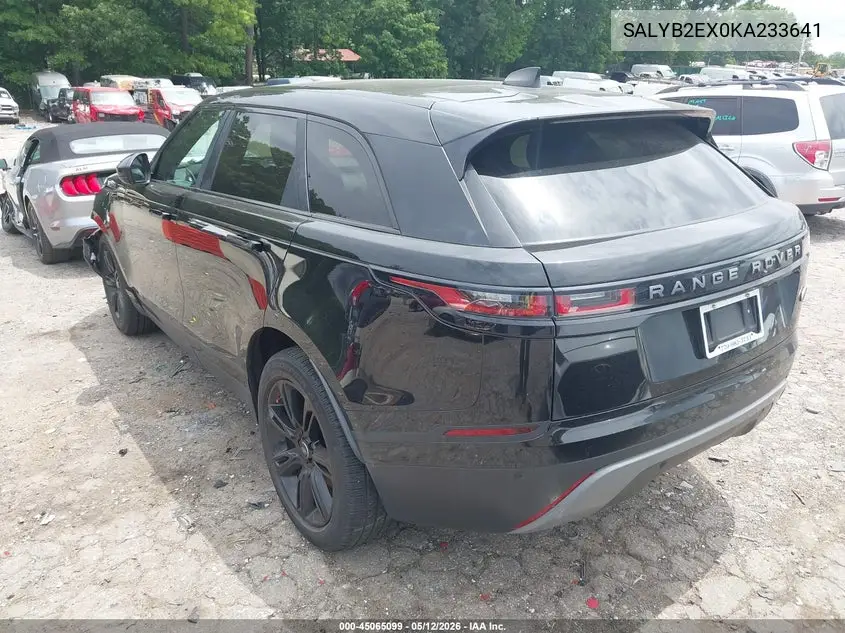 2019 Land Rover Range Rover Velar P250 S VIN: SALYB2EX0KA233641 Lot: 45065099