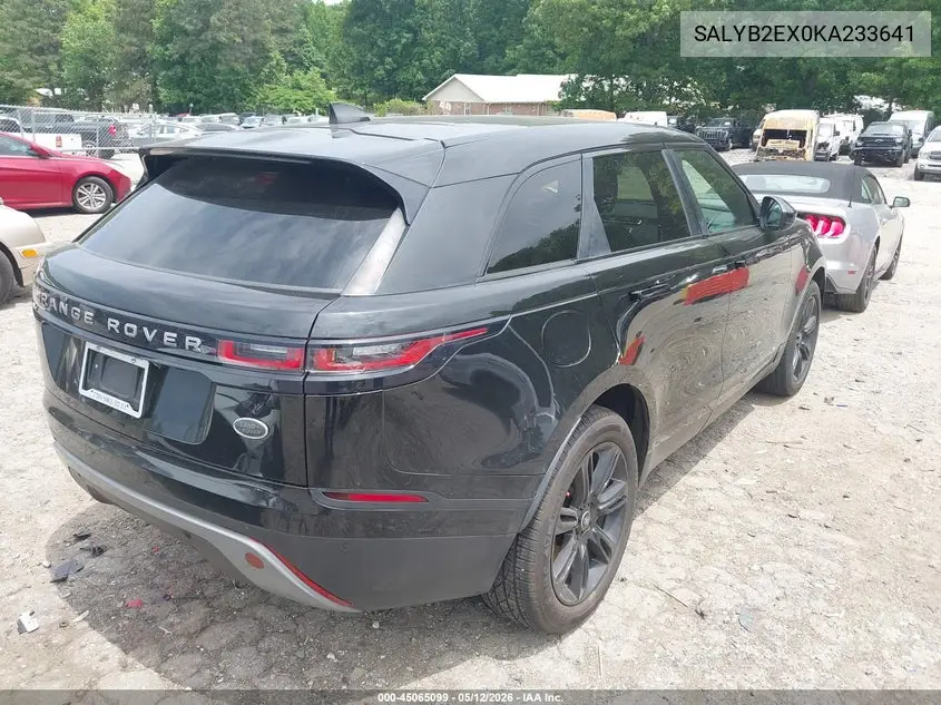 2019 Land Rover Range Rover Velar P250 S VIN: SALYB2EX0KA233641 Lot: 45065099
