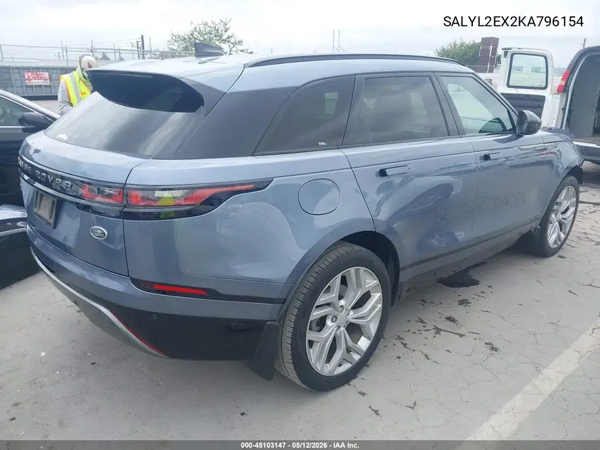 2019 Land Rover Range Rover Velar P250 R-Dynamic Se VIN: SALYL2EX2KA796154 Lot: 45103147