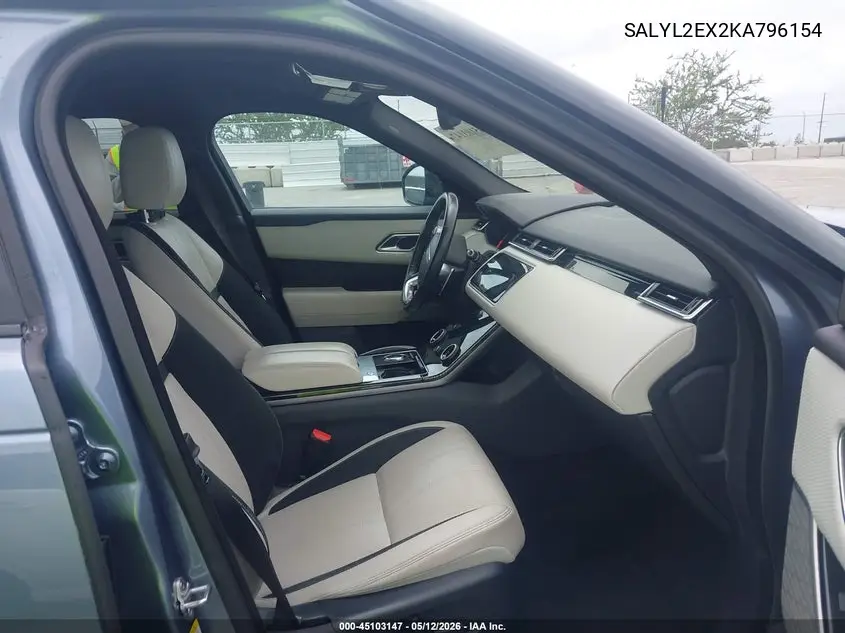 2019 Land Rover Range Rover Velar P250 R-Dynamic Se VIN: SALYL2EX2KA796154 Lot: 45103147