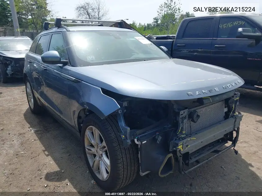 2019 Land Rover Range Rover Velar P250 S VIN: SALYB2EX4KA215224 Lot: 45113697