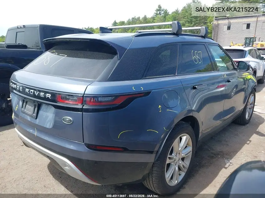 2019 Land Rover Range Rover Velar P250 S VIN: SALYB2EX4KA215224 Lot: 45113697