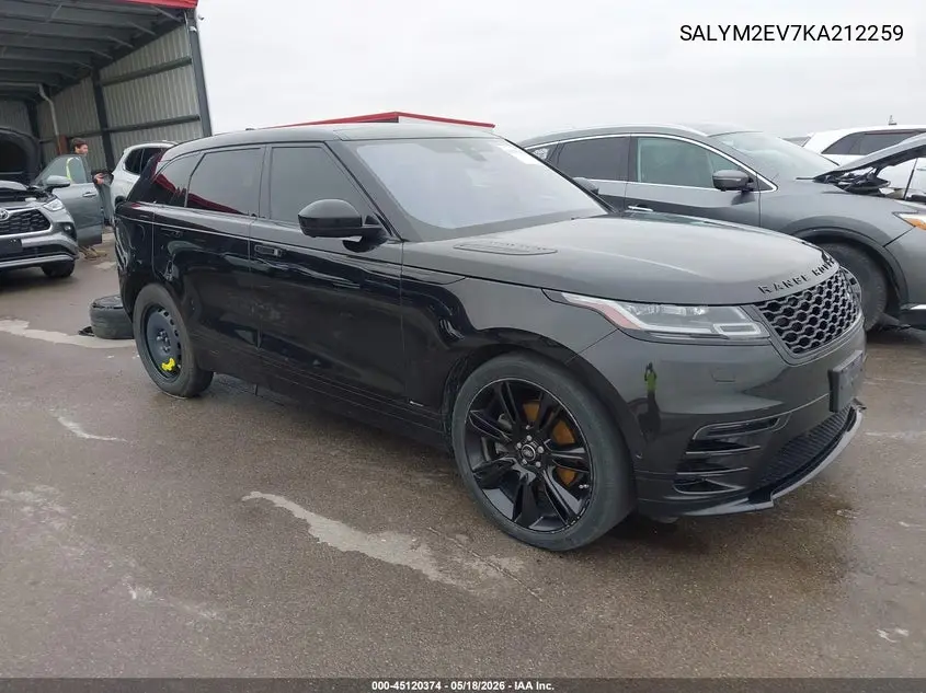 2019 Land Rover Range Rover Velar P380 R-Dynamic Hse VIN: SALYM2EV7KA212259 Lot: 45120374