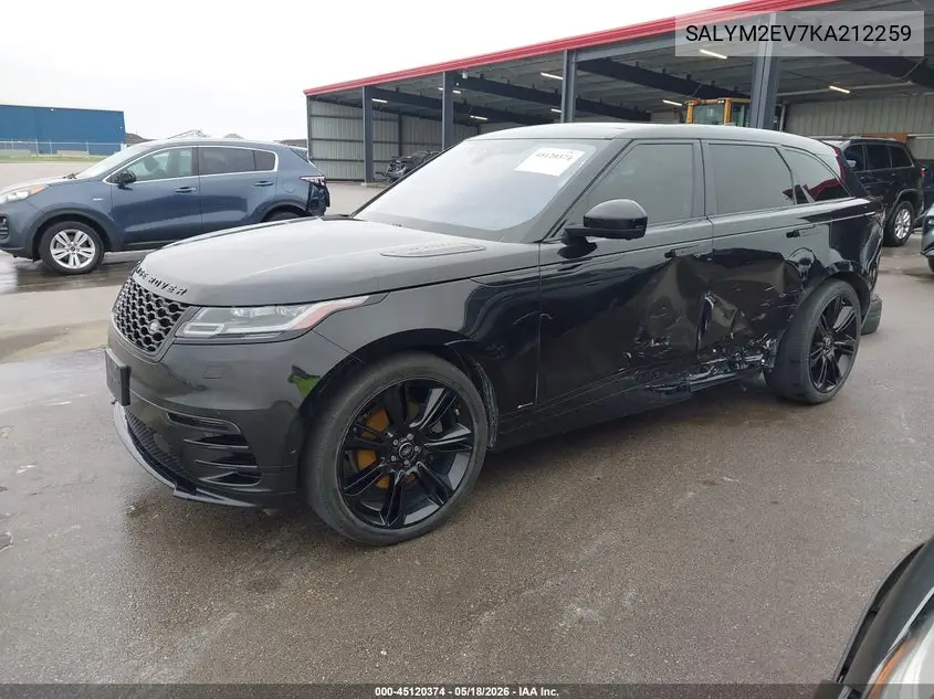 2019 Land Rover Range Rover Velar P380 R-Dynamic Hse VIN: SALYM2EV7KA212259 Lot: 45120374