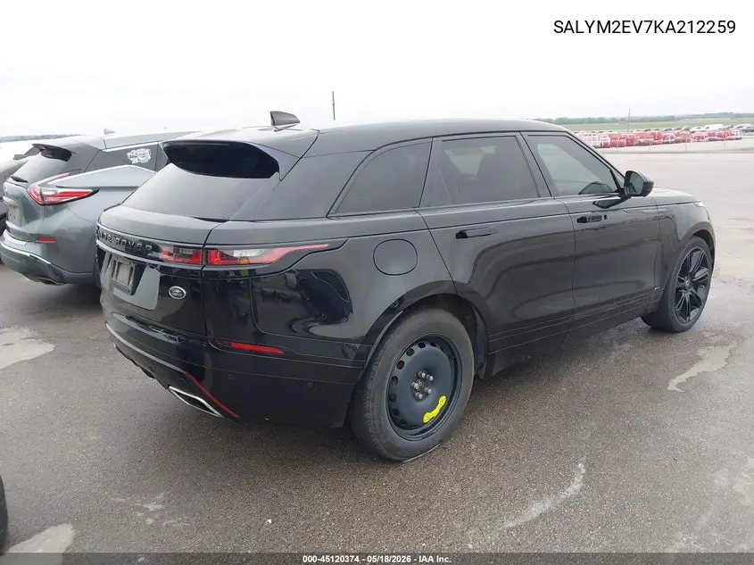 2019 Land Rover Range Rover Velar P380 R-Dynamic Hse VIN: SALYM2EV7KA212259 Lot: 45120374