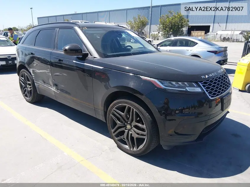 2019 Land Rover Range Rover Velar P250 VIN: SALYA2EX2KA782907 Lot: 45140479