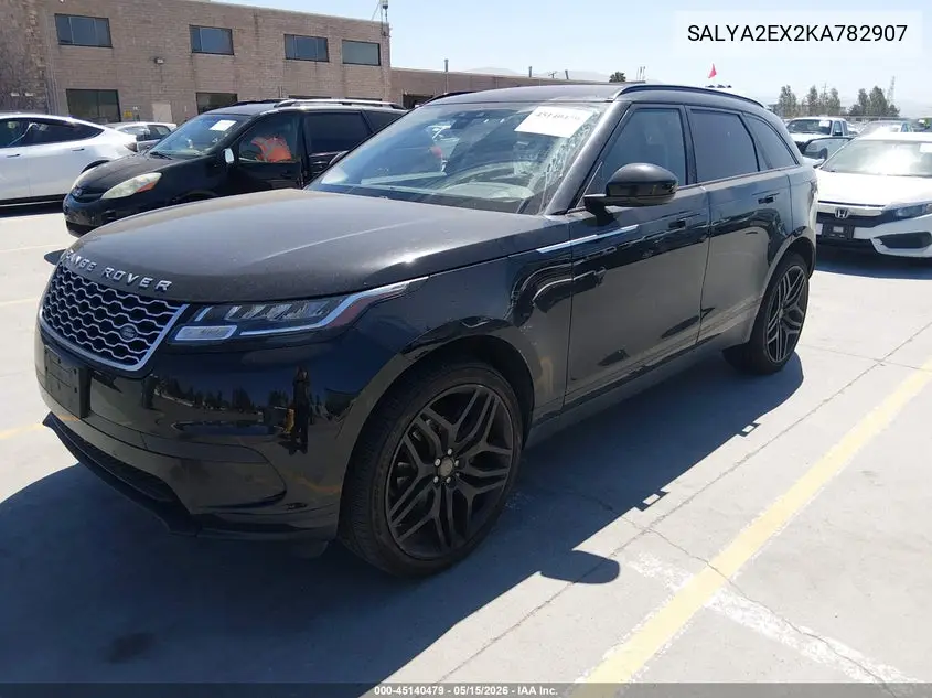 2019 Land Rover Range Rover Velar P250 VIN: SALYA2EX2KA782907 Lot: 45140479