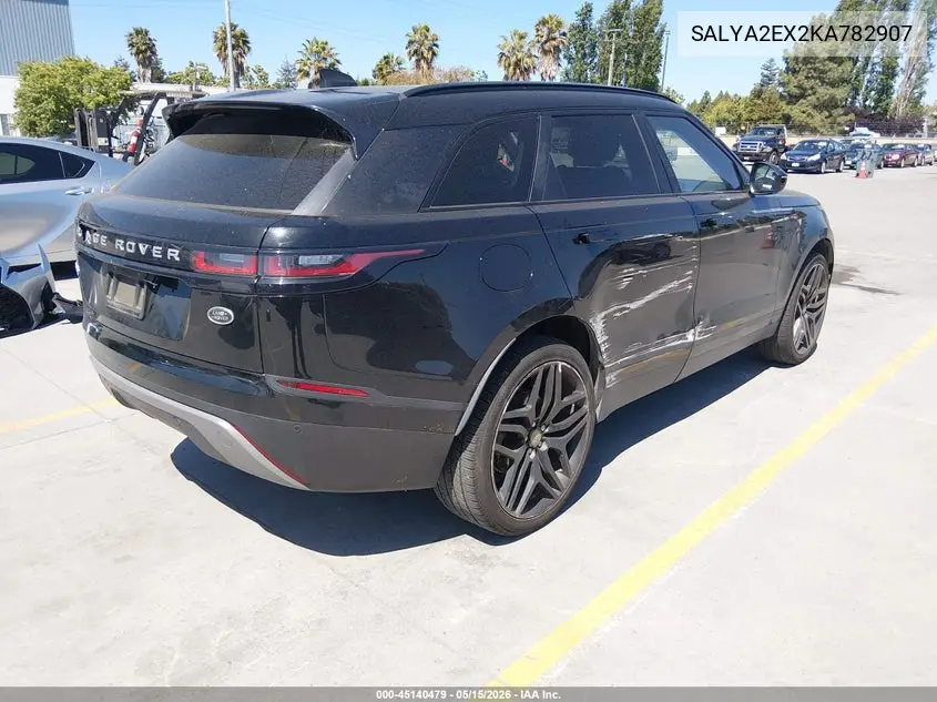 2019 Land Rover Range Rover Velar P250 VIN: SALYA2EX2KA782907 Lot: 45140479