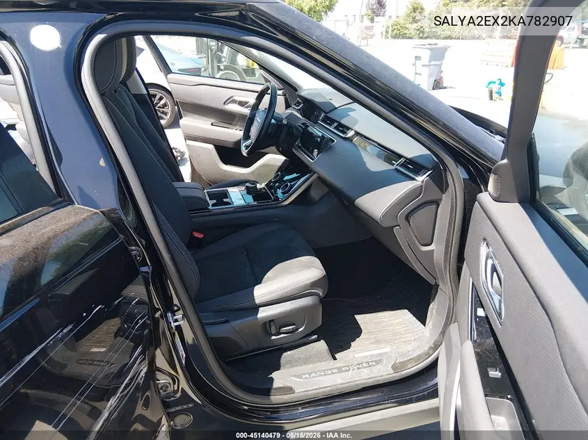 2019 Land Rover Range Rover Velar P250 VIN: SALYA2EX2KA782907 Lot: 45140479