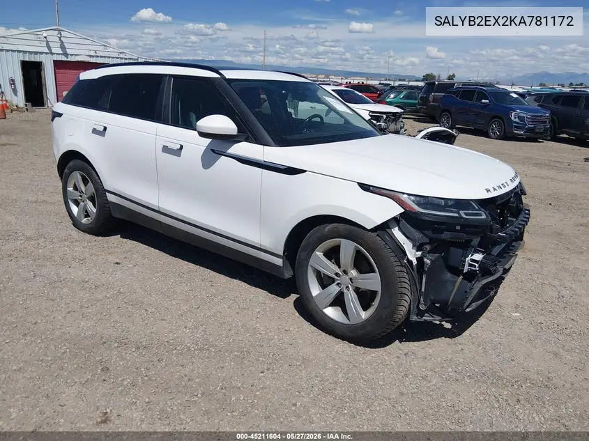 2019 Land Rover Range Rover Velar P250 S VIN: SALYB2EX2KA781172 Lot: 45211604