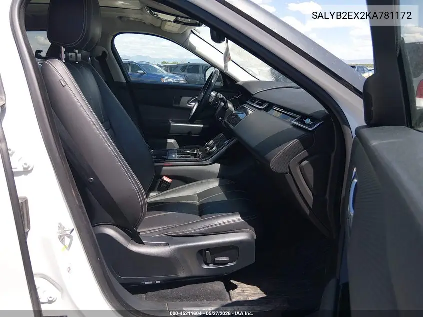 2019 Land Rover Range Rover Velar P250 S VIN: SALYB2EX2KA781172 Lot: 45211604