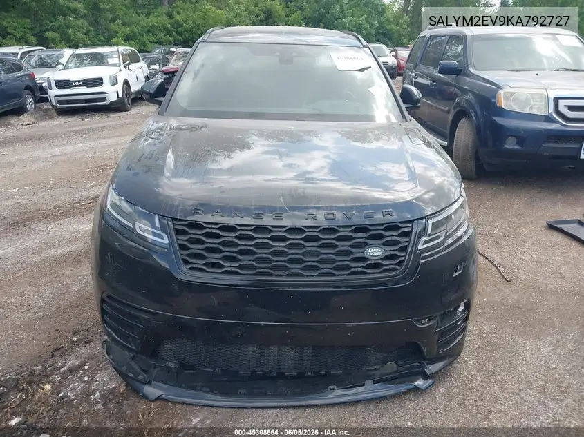2019 Land Rover Range Rover Velar P380 R-Dynamic Hse VIN: SALYM2EV9KA792727 Lot: 45308664