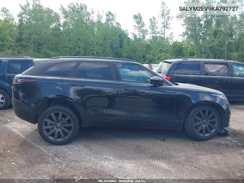 2019 Land Rover Range Rover Velar P380 R-Dynamic Hse VIN: SALYM2EV9KA792727 Lot: 45308664