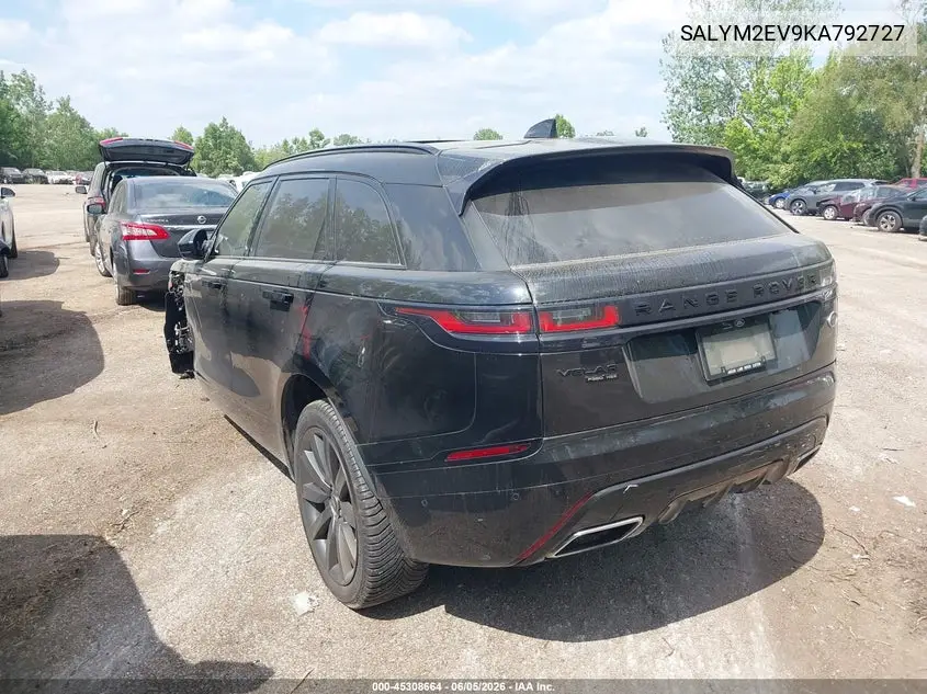2019 Land Rover Range Rover Velar P380 R-Dynamic Hse VIN: SALYM2EV9KA792727 Lot: 45308664
