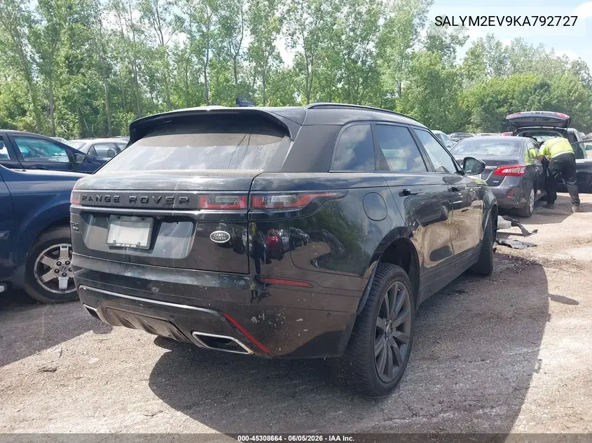 2019 Land Rover Range Rover Velar P380 R-Dynamic Hse VIN: SALYM2EV9KA792727 Lot: 45308664