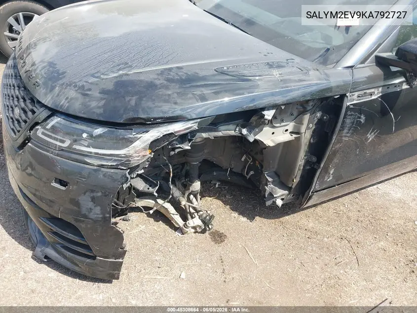 2019 Land Rover Range Rover Velar P380 R-Dynamic Hse VIN: SALYM2EV9KA792727 Lot: 45308664