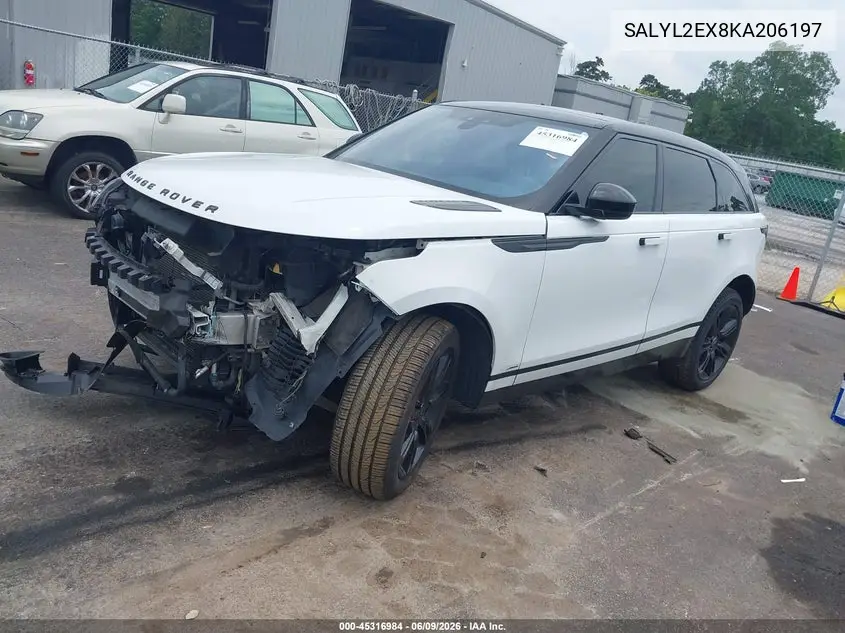 2019 Land Rover Range Rover Velar P250 R-Dynamic Se VIN: SALYL2EX8KA206197 Lot: 45316984