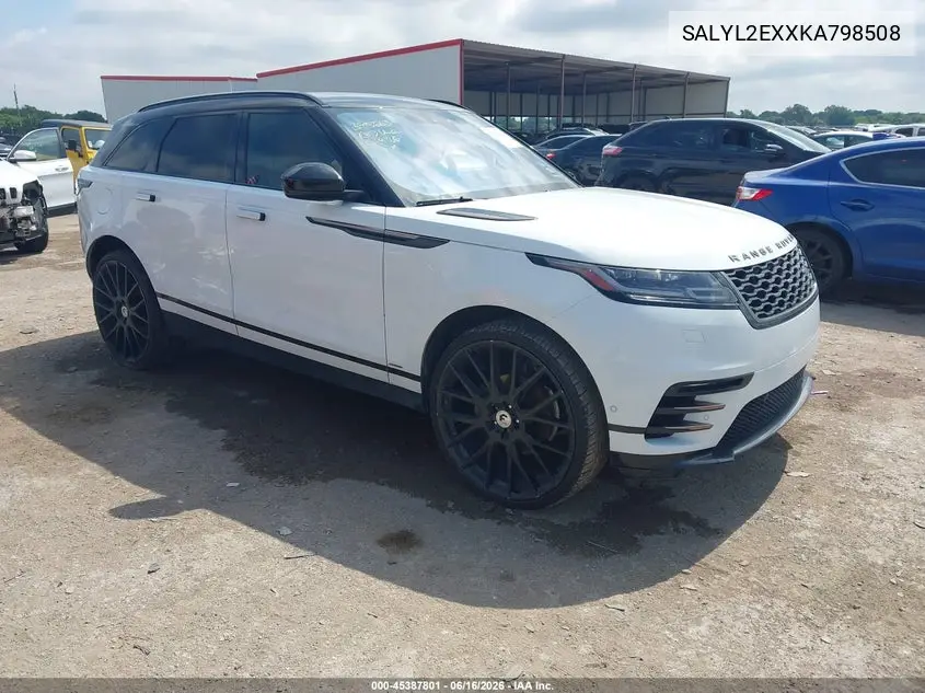 2019 Land Rover Range Rover Velar P250 R-Dynamic Se VIN: SALYL2EXXKA798508 Lot: 45387801