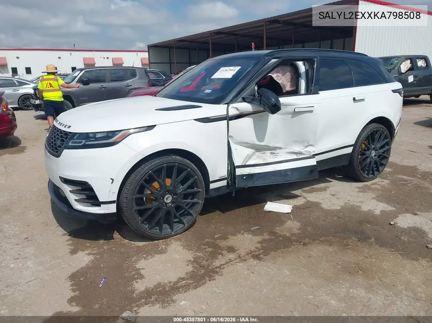 2019 Land Rover Range Rover Velar P250 R-Dynamic Se VIN: SALYL2EXXKA798508 Lot: 45387801
