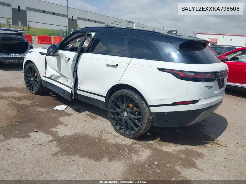 2019 Land Rover Range Rover Velar P250 R-Dynamic Se VIN: SALYL2EXXKA798508 Lot: 45387801