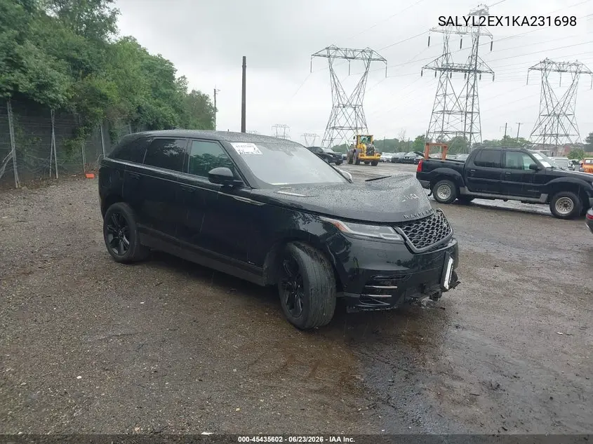 2019 Land Rover Range Rover Velar P250 R-Dynamic Se VIN: SALYL2EX1KA231698 Lot: 45435602