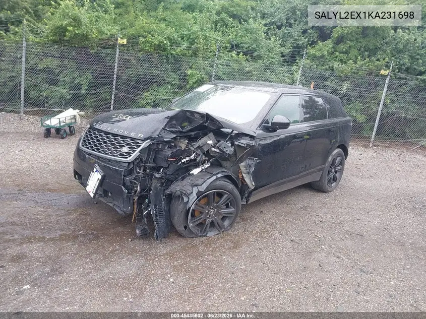 2019 Land Rover Range Rover Velar P250 R-Dynamic Se VIN: SALYL2EX1KA231698 Lot: 45435602