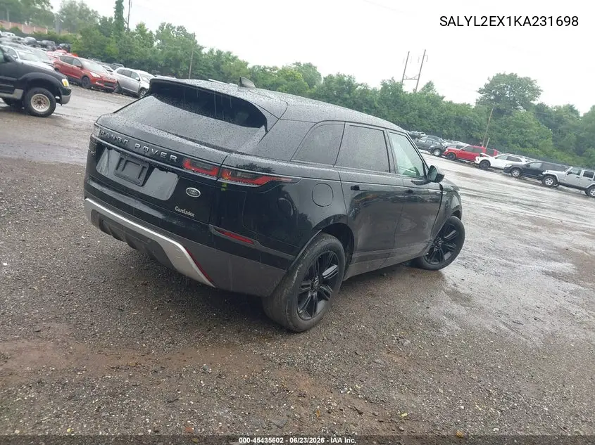 2019 Land Rover Range Rover Velar P250 R-Dynamic Se VIN: SALYL2EX1KA231698 Lot: 45435602