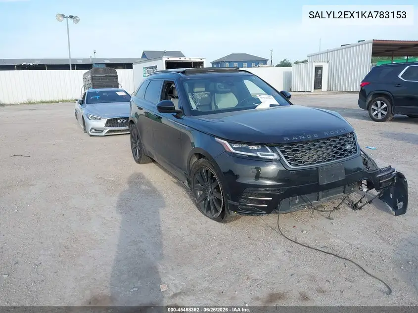 2019 Land Rover Range Rover Velar P250 R-Dynamic Se VIN: SALYL2EX1KA783153 Lot: 45468362