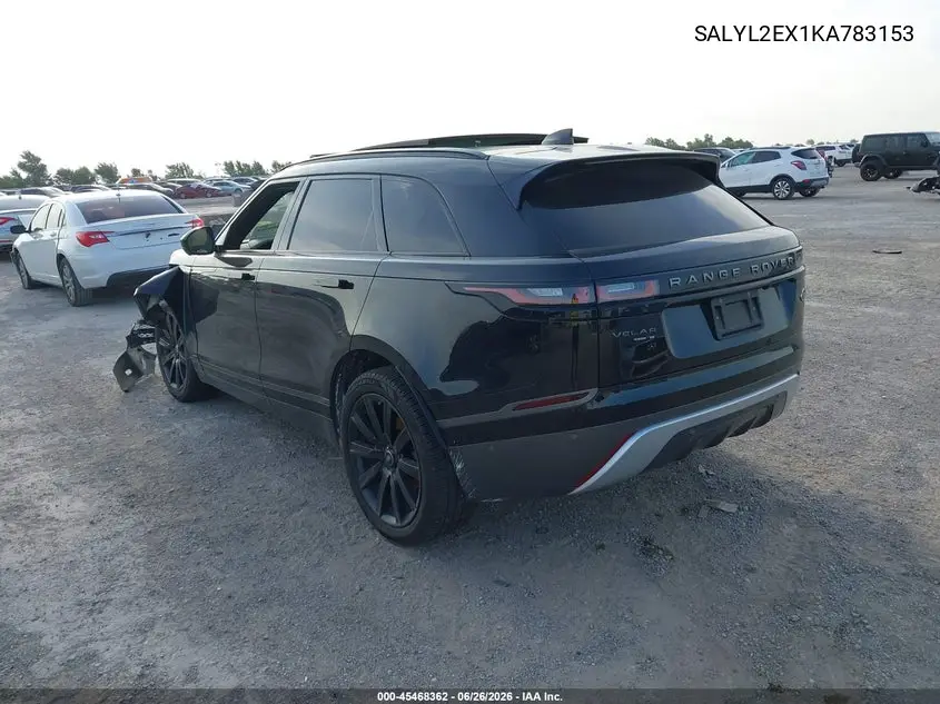 2019 Land Rover Range Rover Velar P250 R-Dynamic Se VIN: SALYL2EX1KA783153 Lot: 45468362