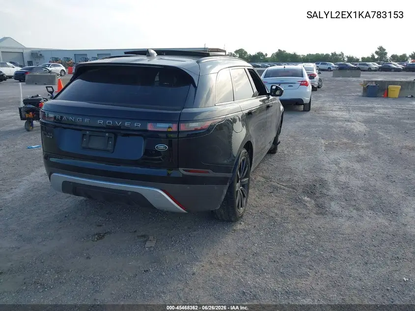 2019 Land Rover Range Rover Velar P250 R-Dynamic Se VIN: SALYL2EX1KA783153 Lot: 45468362